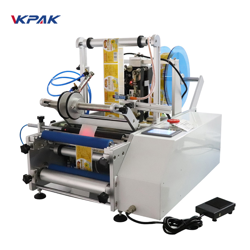 VK-T801-Semi-Automatic-Round-Bottle-Labeling-Machine